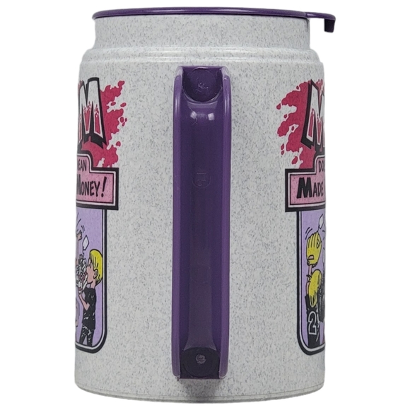 Vintage Whirley Travel Mug with Lid "MOM Doesn't Mean Made Of Money" - Picture 4 of 8